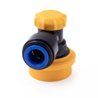 Коннектор жидкостный Ball Lock с фитингом Duotight 9,5 мм (ЖЕЛТЫЙ)
